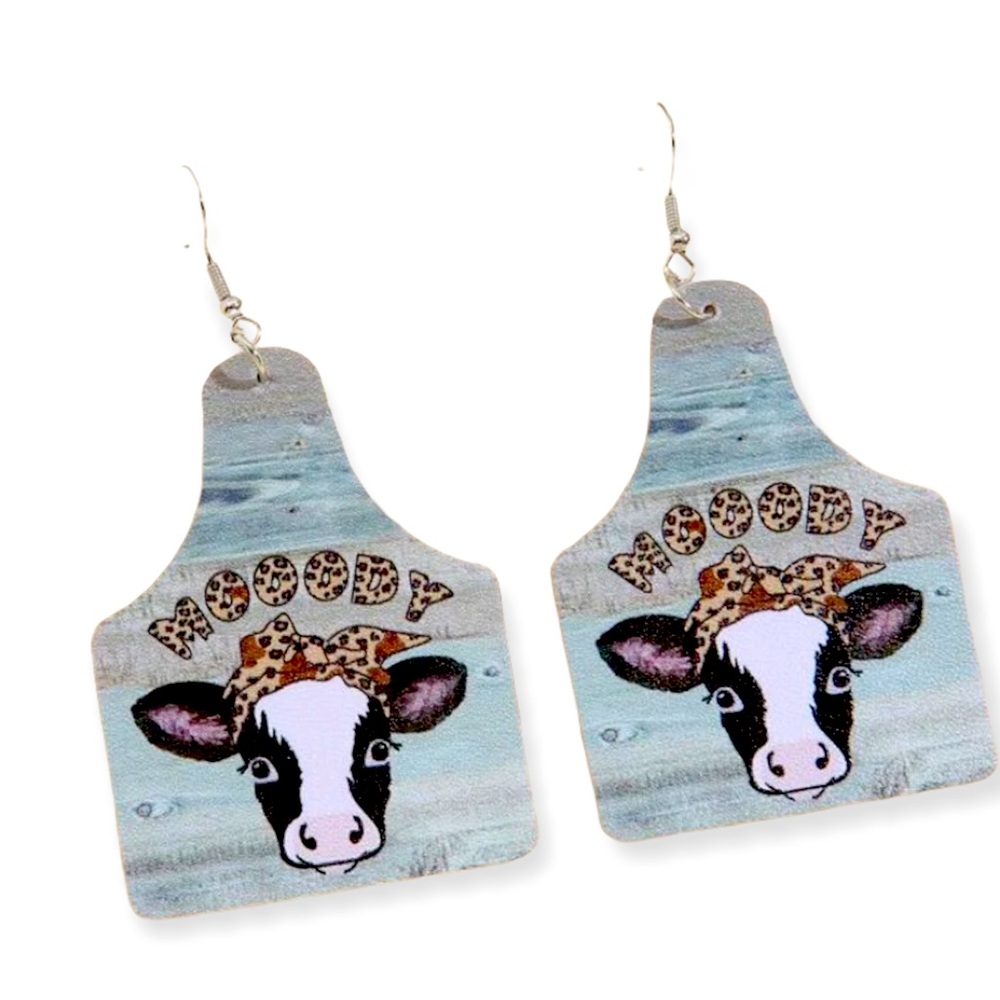 {NWT} Boho Style Cow Face Moody Earrings